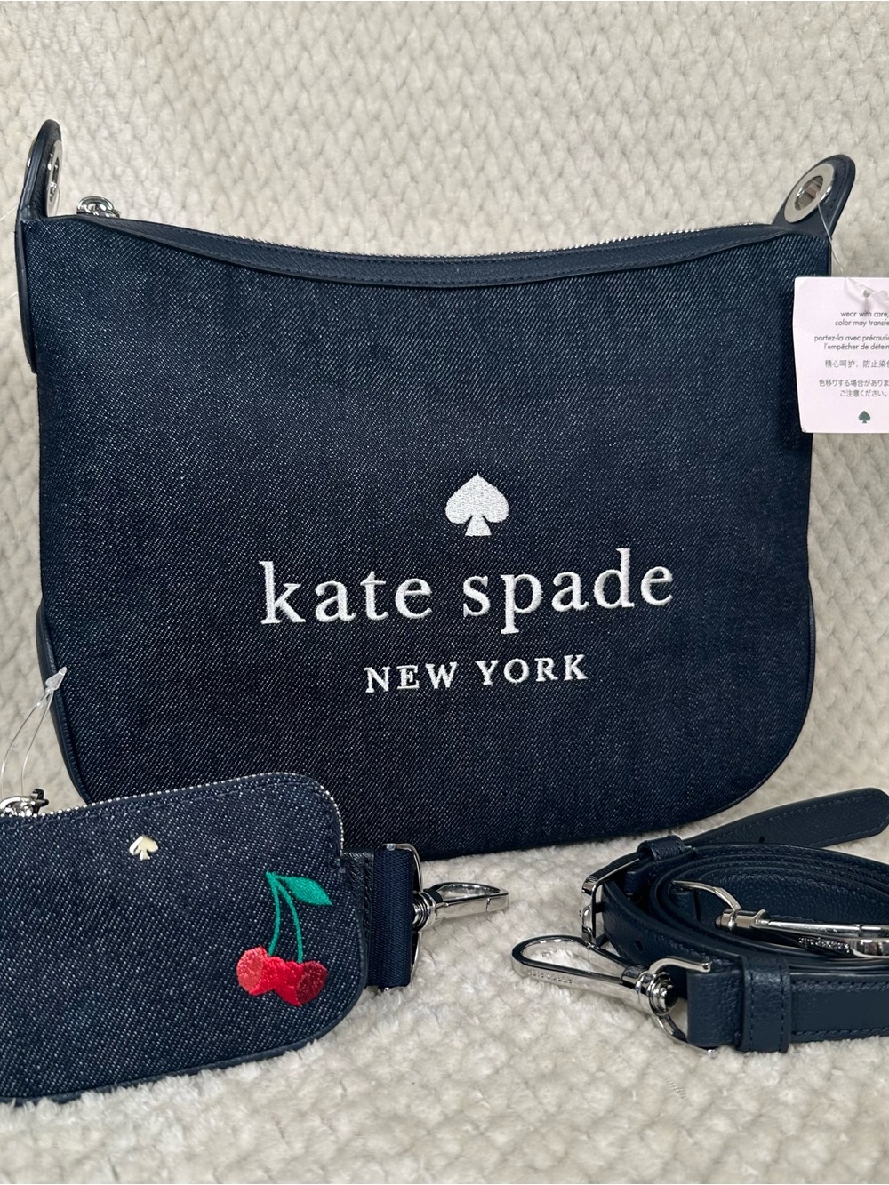 kate spade New York Denim Rosie Crossbody Bag in Navy - NEW